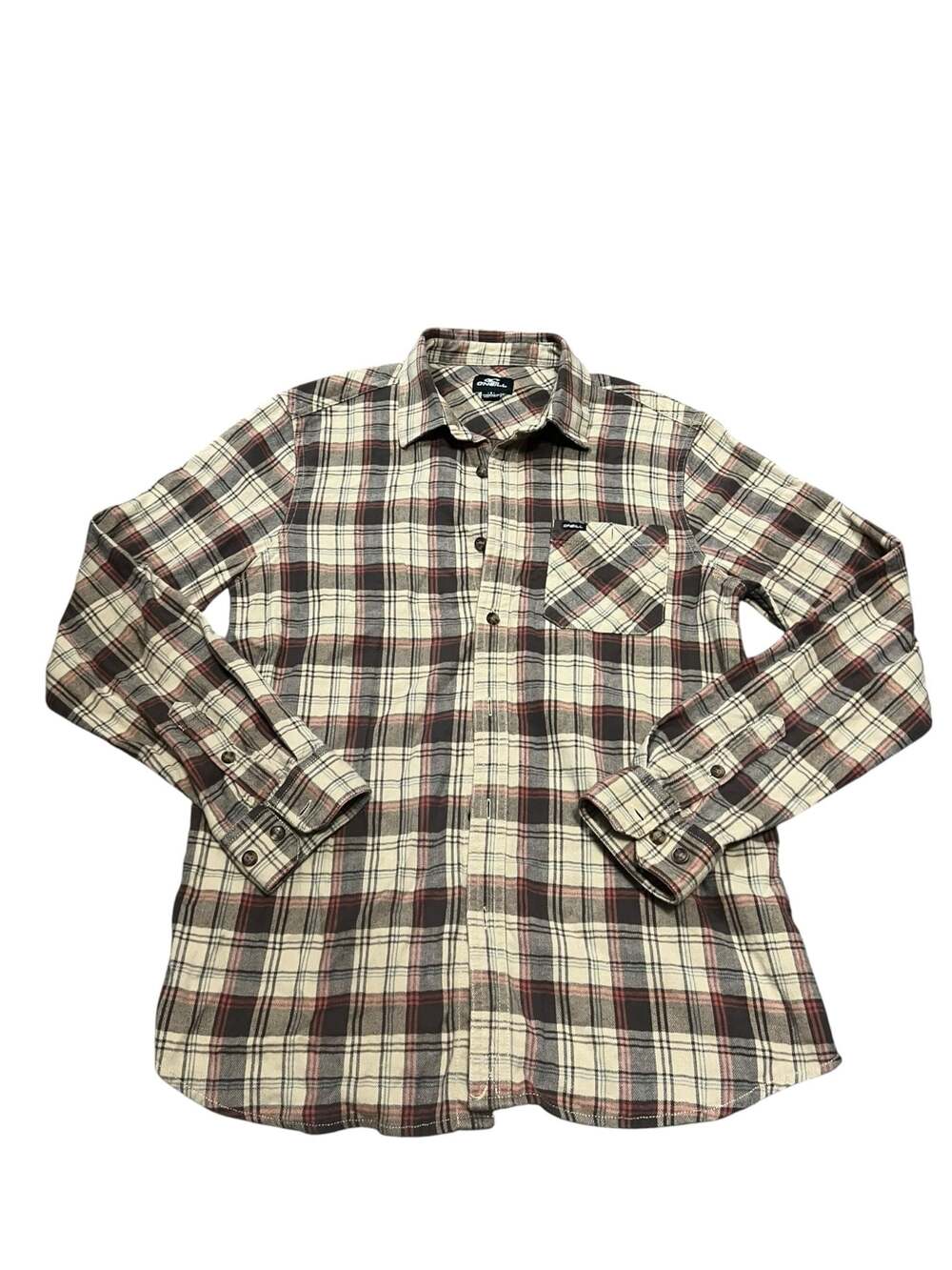 O'Neill Men's Plaid Long Sleeve Button-Down Flannel Shirt